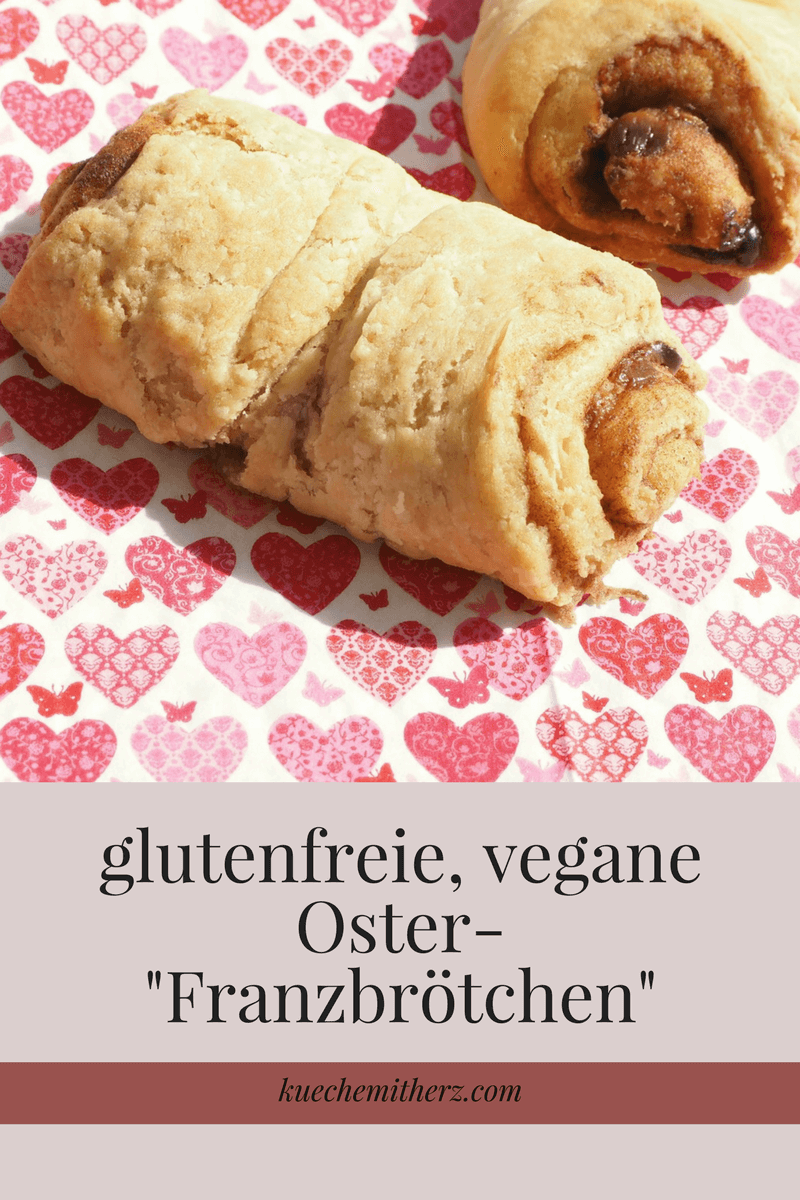 Ihr wollt leckere Franzbrötchen haben, die nicht nur glutenfrei, sondern auch vegan sind? Nicht nur für das Osterfrühstück zu empfehlen! Finde das Rezept jetzt auf kuechemitherz.com